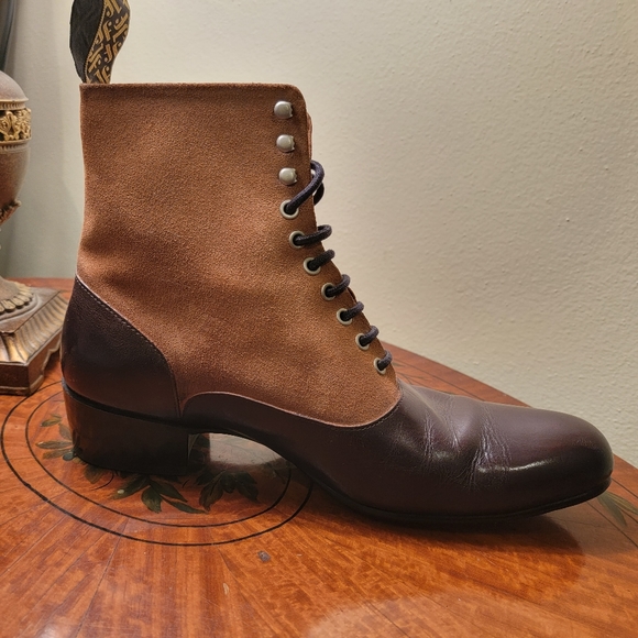 Fluevog size 8 narrow suede & leather boots main image 6